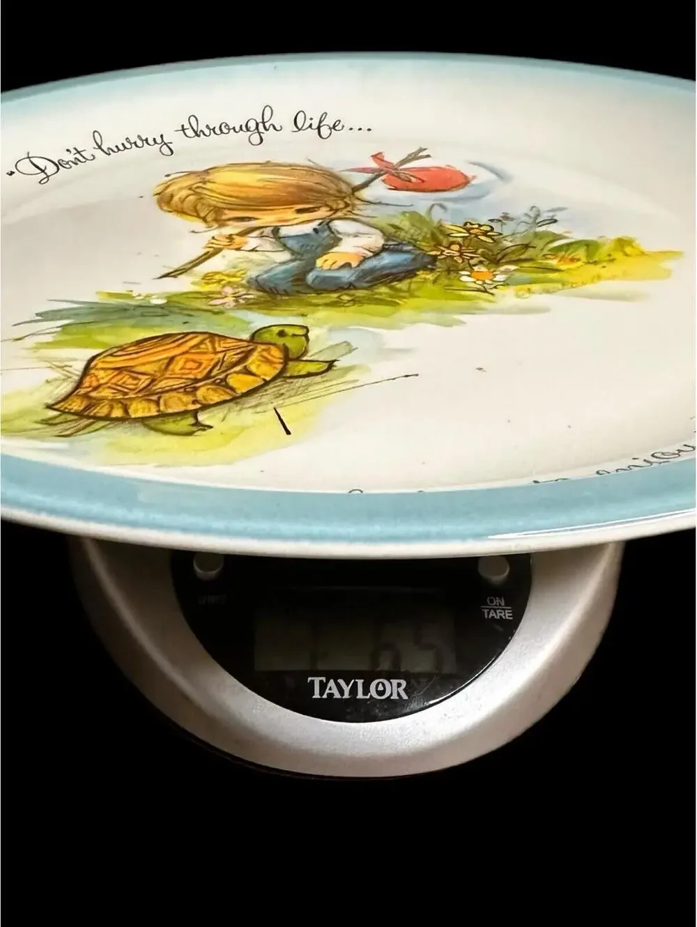 Vintage Gigi Custom Edition Decorative Plate - 'Don't Hurry Through Life' Quote